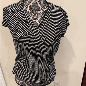 Black & White Striped Wrap-Front Women's Top Torrid